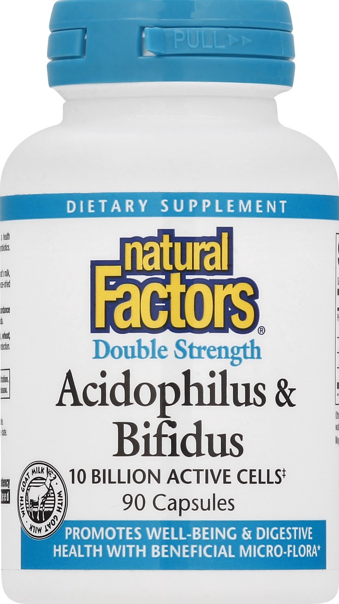 slide 3 of 7, Natural Factors Acidophilus & Bifidus Double Strength, 77 g