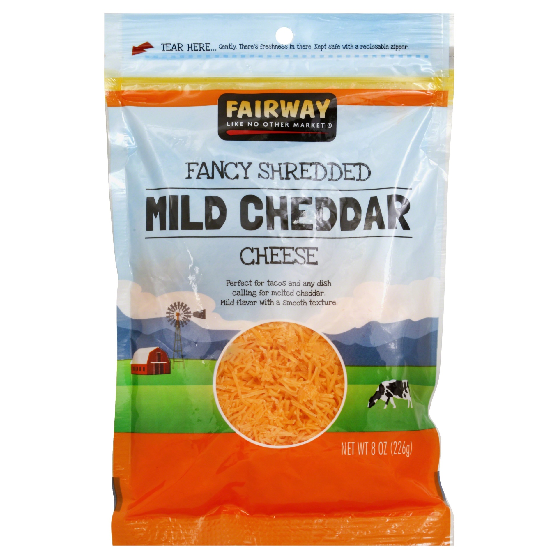 slide 1 of 1, Fairway Shredded Mild Cheddar, 8 oz