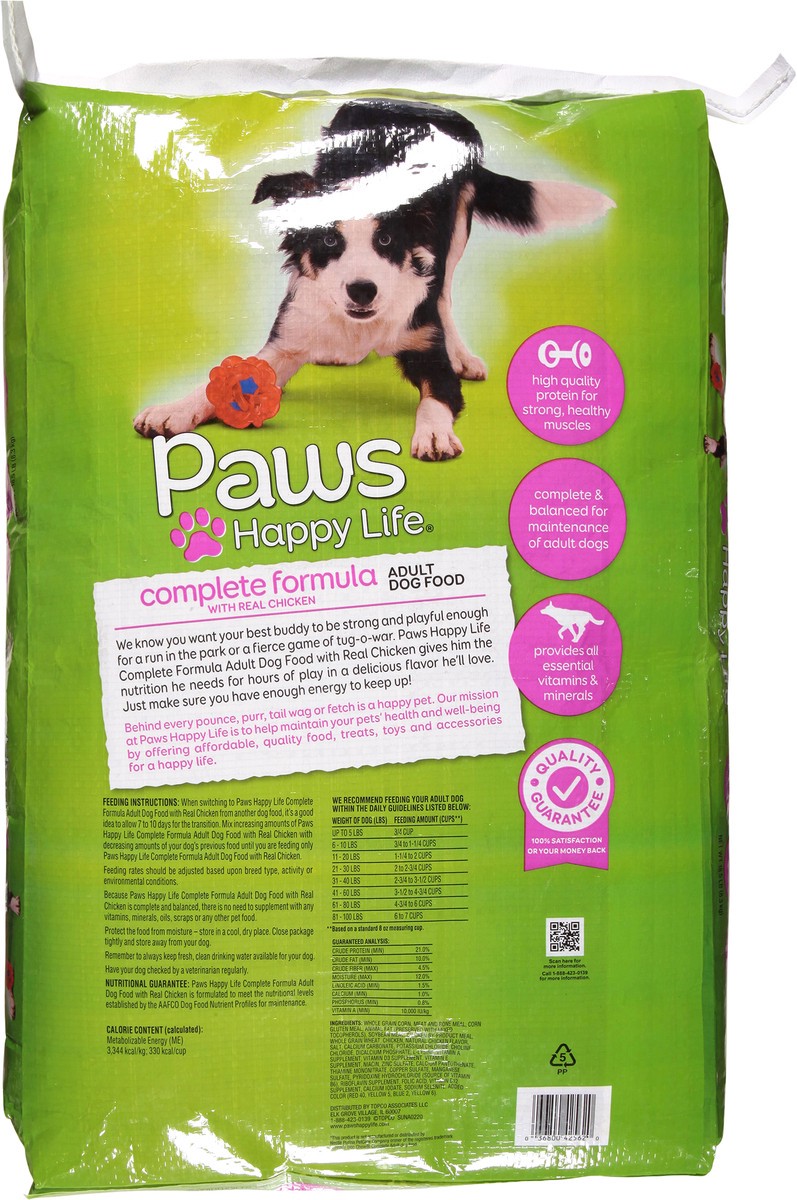 slide 4 of 9, Paws Happy Life Complete Formula with Real Chicken Adult Dog Food 18.5 lb, 18.5 oz