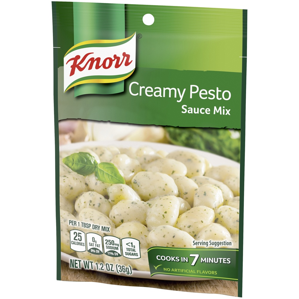 slide 3 of 5, Knorr Creamy Pesto Pasta Sauce, 1.2 oz