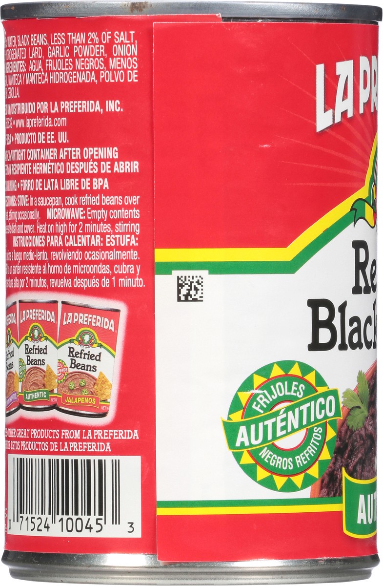 slide 7 of 9, La Preferida Refried Authentic Black Beans 16 oz Can, 16 oz