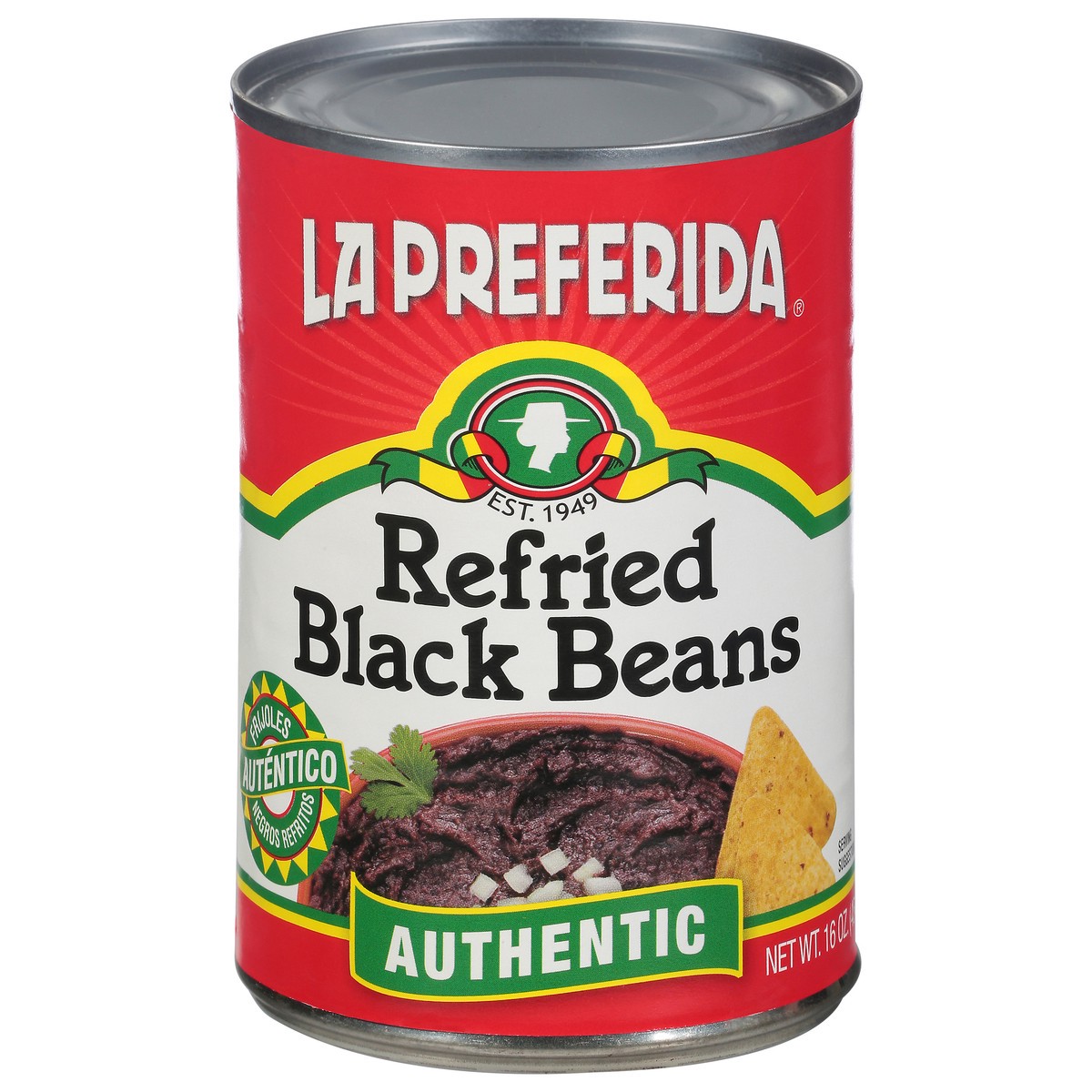 slide 1 of 9, La Preferida Refried Authentic Black Beans 16 oz Can, 16 oz