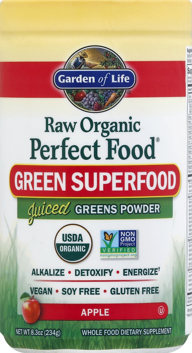 slide 2 of 2, Garden of Life Perfect Food Raw Organic Green Super Food, Apple, 8.3 oz