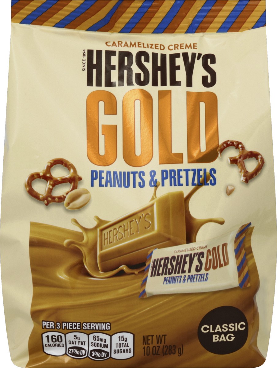 slide 5 of 5, Hershey's Gold Peanuts & Pretzels Classic Bag, 10 oz