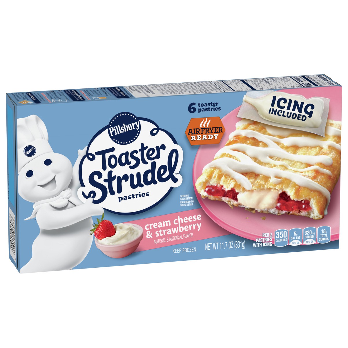 slide 2 of 9, Toaster Strudel Pastries, Cream Cheese & Strawberry, 6 ct, 11.7 oz, 6 ct