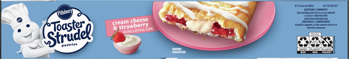 slide 3 of 9, Toaster Strudel Pastries, Cream Cheese & Strawberry, 6 ct, 11.7 oz, 6 ct