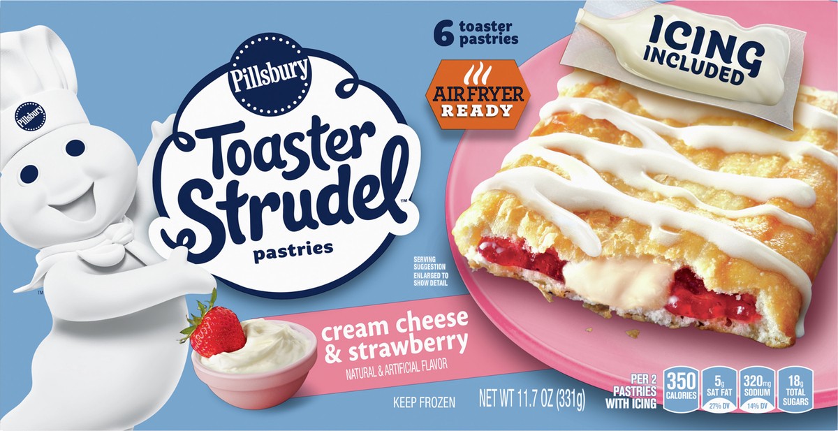 slide 7 of 9, Toaster Strudel Pastries, Cream Cheese & Strawberry, 6 ct, 11.7 oz, 6 ct