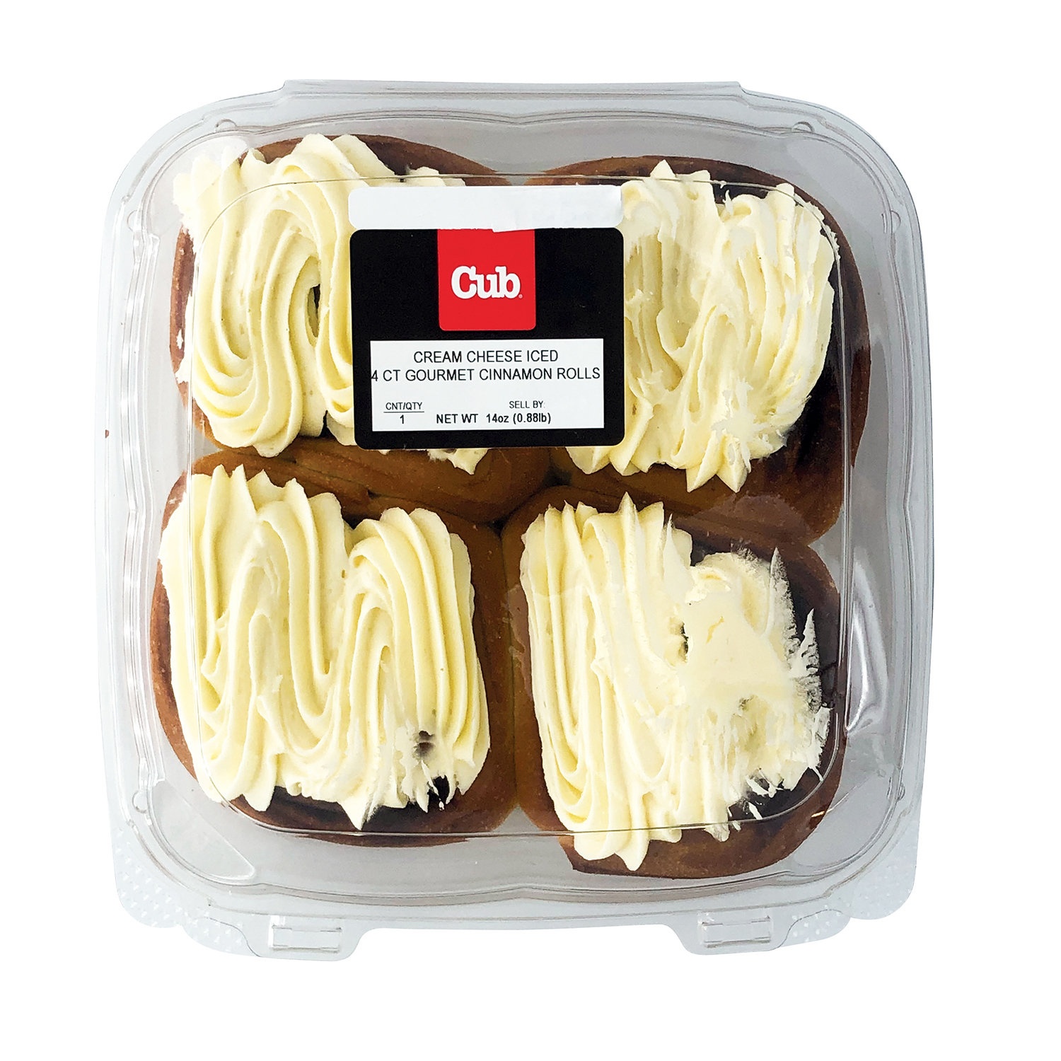 slide 1 of 1, Cub Store Brand Cream Cheese 4Ct Grmt Cinnamn Roll, 4 ct