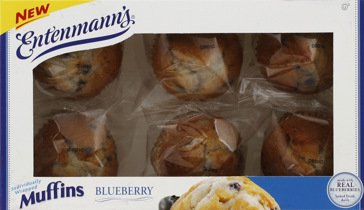 slide 2 of 4, Entenmann's Blueberry Muffins, 6 ct