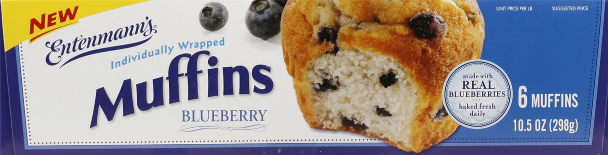 slide 4 of 4, Entenmann's Blueberry Muffins, 6 ct