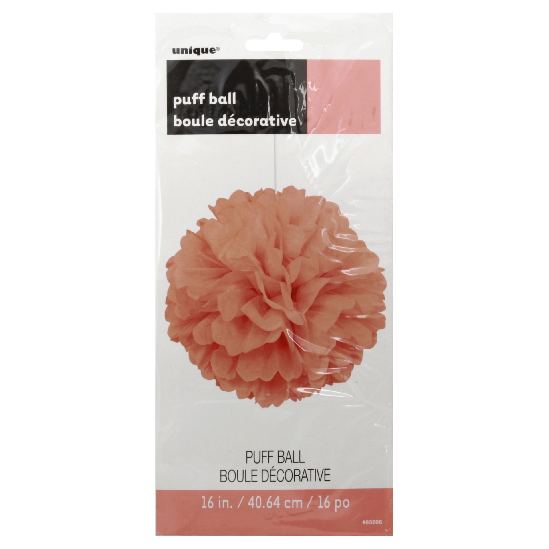 slide 1 of 1, Unique Industries Coral Puff Tissue Decoration, 1 ct