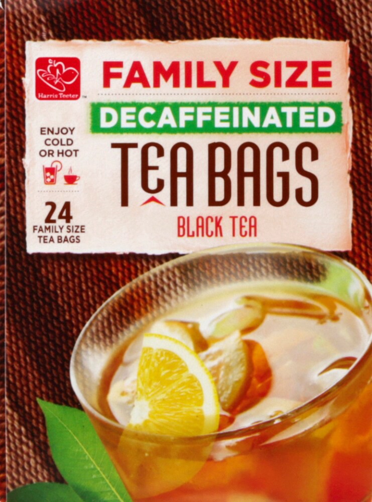 slide 3 of 3, Harris Teeter® Black Tea Decaf Family Size Tea Bags, 24 ct