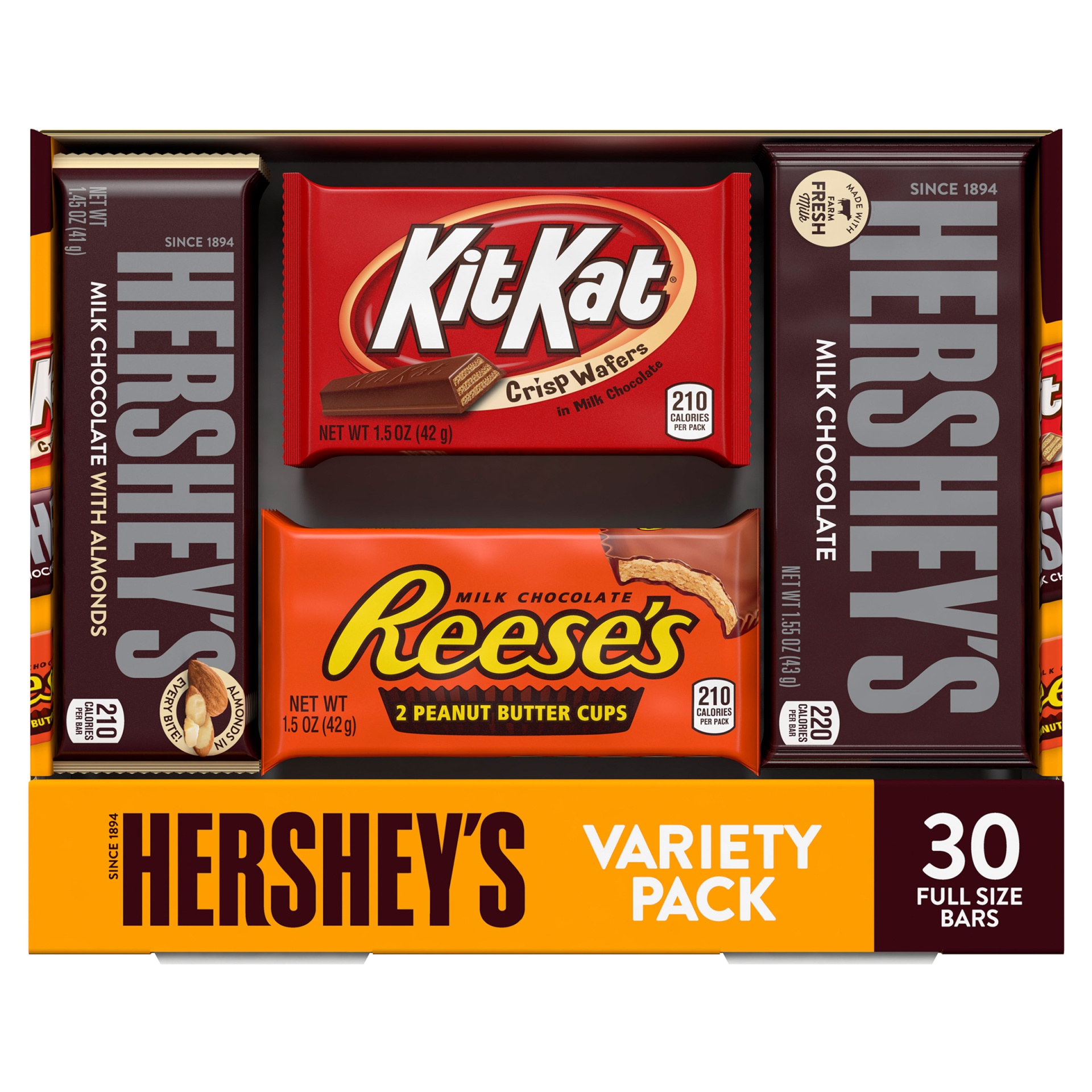 slide 1 of 1, Hershey's Assorted Bar Variety Pack, 30 ct