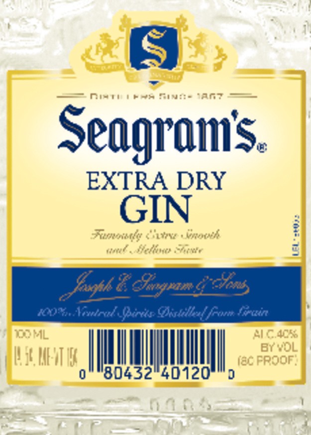 slide 3 of 8, Seagram's Seagrams Extra Dry Gin 100mL Bottle, 100 ml