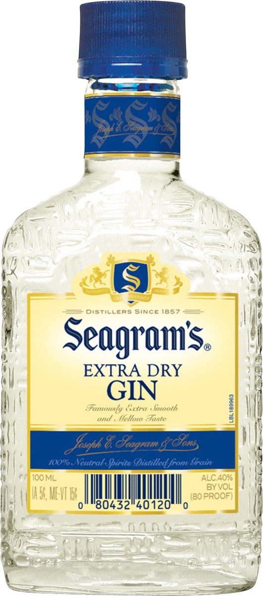 slide 1 of 8, Seagram's Seagrams Extra Dry Gin 100mL Bottle, 100 ml