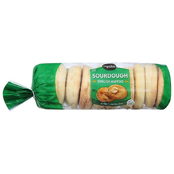 slide 1 of 1, Signature Select English Muffins Sourdough 10 Count - 20 Oz, 20 oz