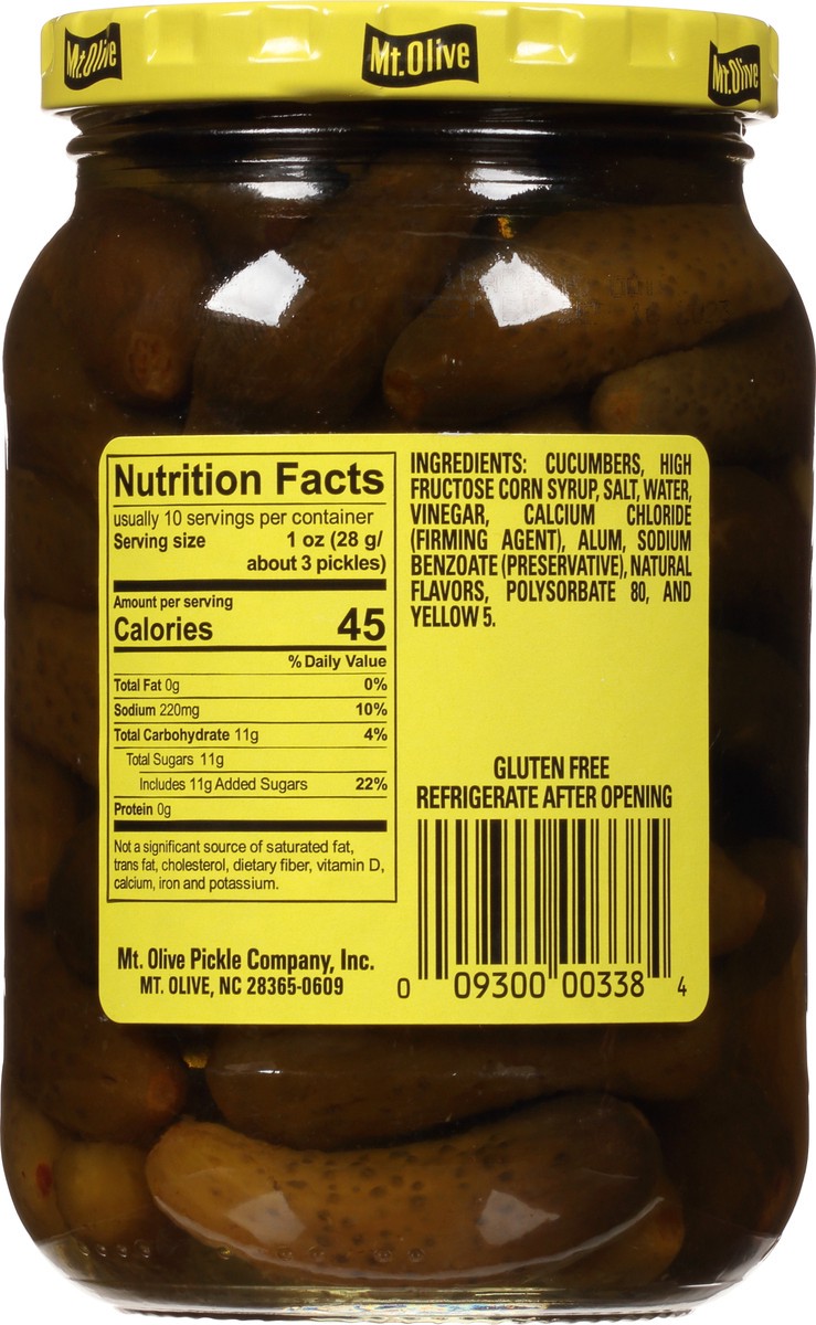 slide 9 of 12, Mt. Olive Sweet Petite Snack Cruncher Pickles - 16 fl oz jar, 16 fl oz