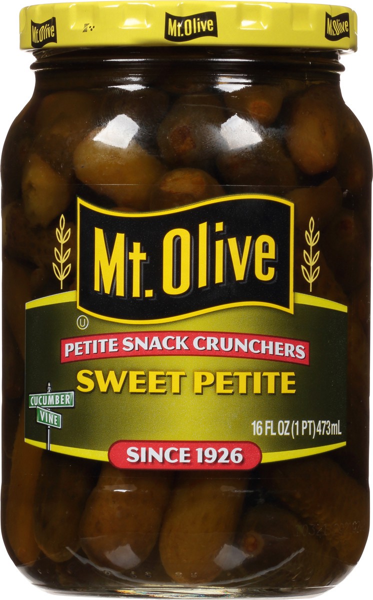 slide 1 of 12, Mt. Olive Sweet Petite Snack Cruncher Pickles - 16 fl oz jar, 16 fl oz