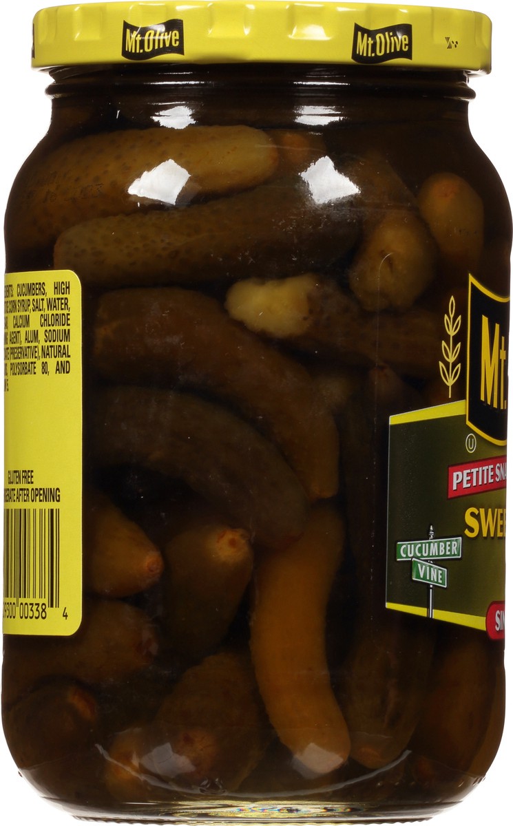 slide 10 of 12, Mt. Olive Sweet Petite Snack Cruncher Pickles - 16 fl oz jar, 16 fl oz