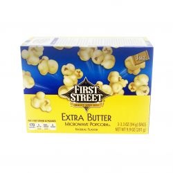 slide 1 of 1, First Street Extra Butter Popcorn, 3 ct