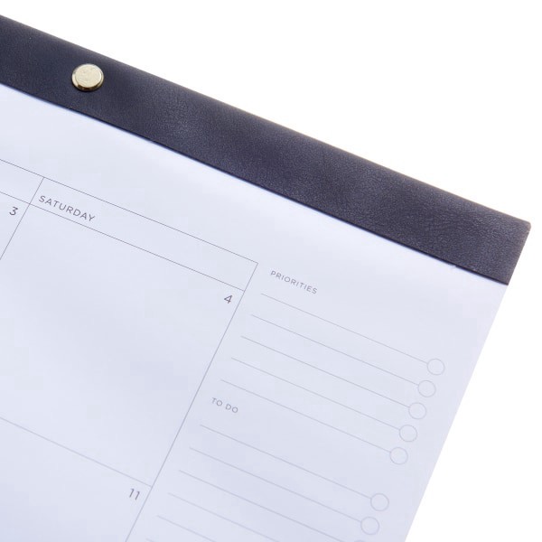 slide 2 of 4, Russell & Hazel 2025 Russel & Hazel Vegan Leather Monthly Pad, 22"" X 17"", Traditional, January 2025 To December 2025, 1 ct