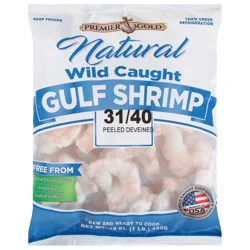 Premier Gold Peeled & Deveined Raw Gulf Shrimp 31-40 ct