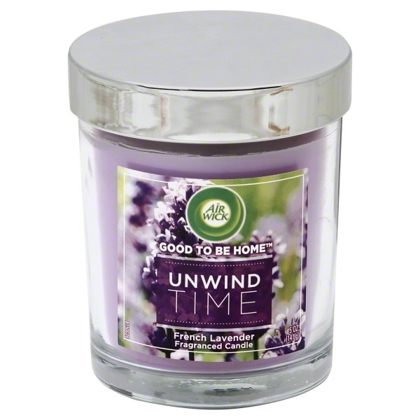 slide 1 of 1, Air Wick Good to be Home Collection Unwind Time French Lavender Fragranced Candle, 5 oz