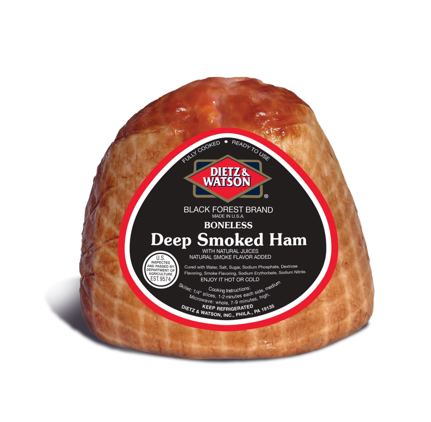 slide 1 of 1, Dietz & Watson Black Forest Chef Carved Mini Half Ham, per lb