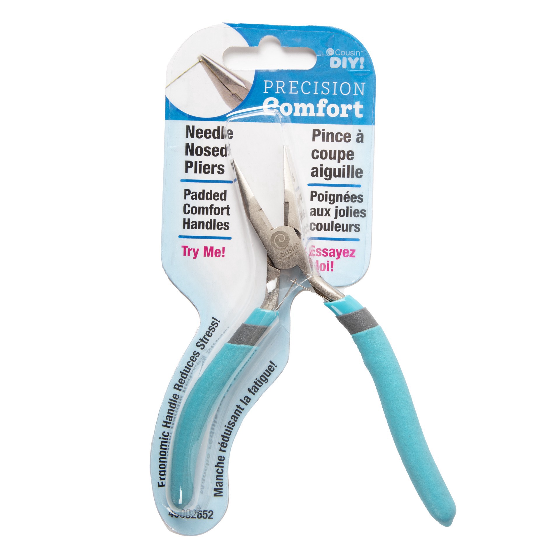 slide 4 of 7, Cousin Precision Comfort 5" Needle Nosed Pliers, 5.12 in x 3.25 in x 0.47 in