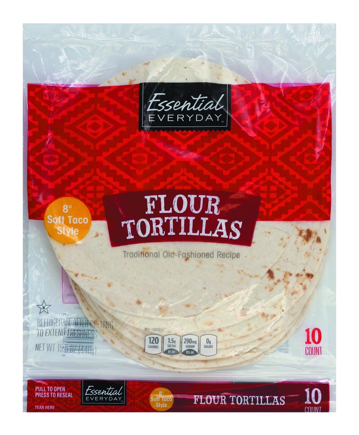 slide 1 of 1, Essential Everyday 8" Flour Tortillas, 10 ct