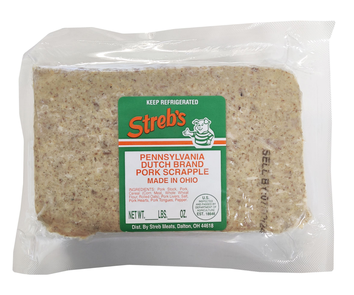 slide 1 of 1, STREB MEATS PORK SCRAPPLE RETAIL PACKS, per lb