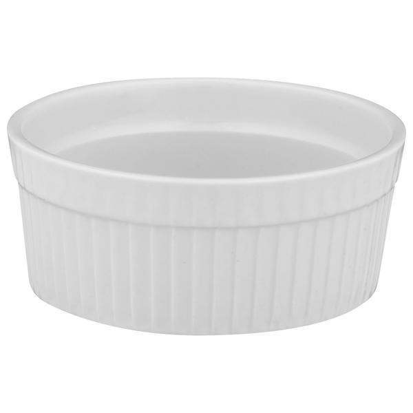 slide 1 of 1, BIA Cordon Bleu White Stoneware Individual Fluted Souffle Dish, 10 oz