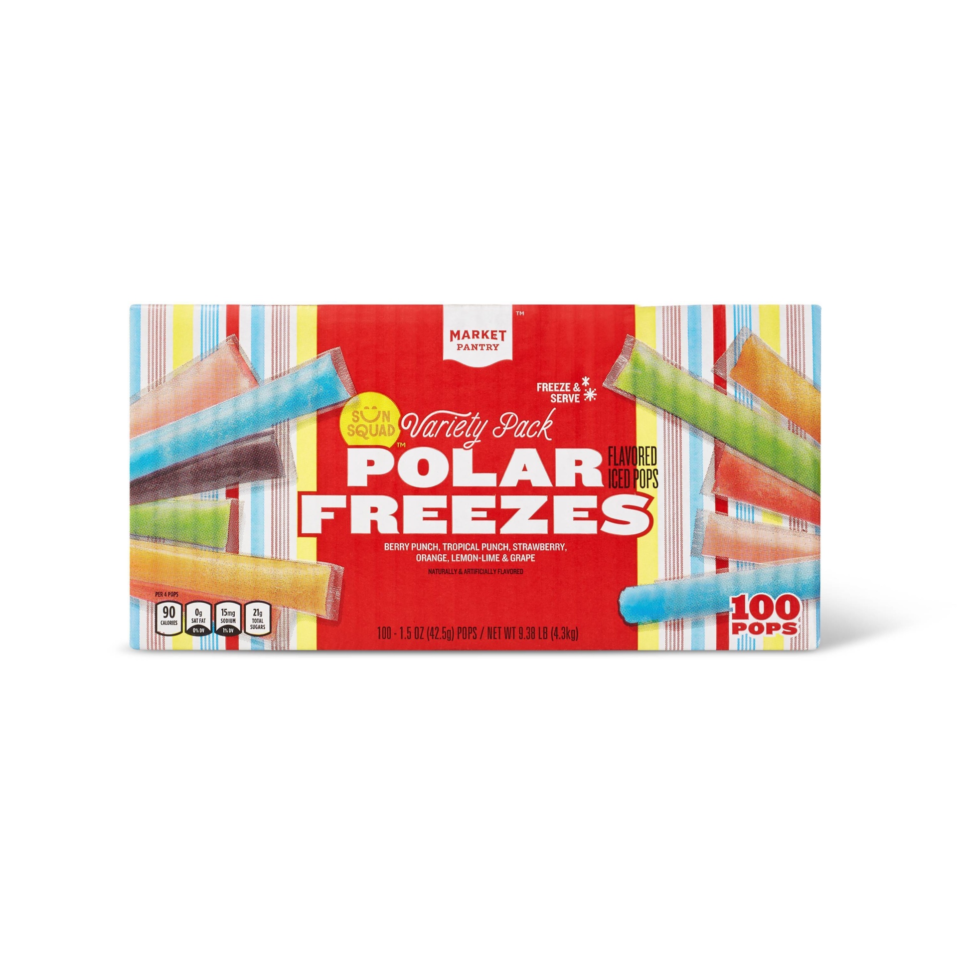 slide 1 of 1, Market Pantry Polar Freeze Pops, 100 ct; 150 oz