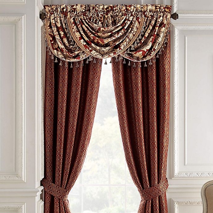 slide 1 of 3, Croscill Arden Waterfall Swag Window Valance - Red, 1 ct