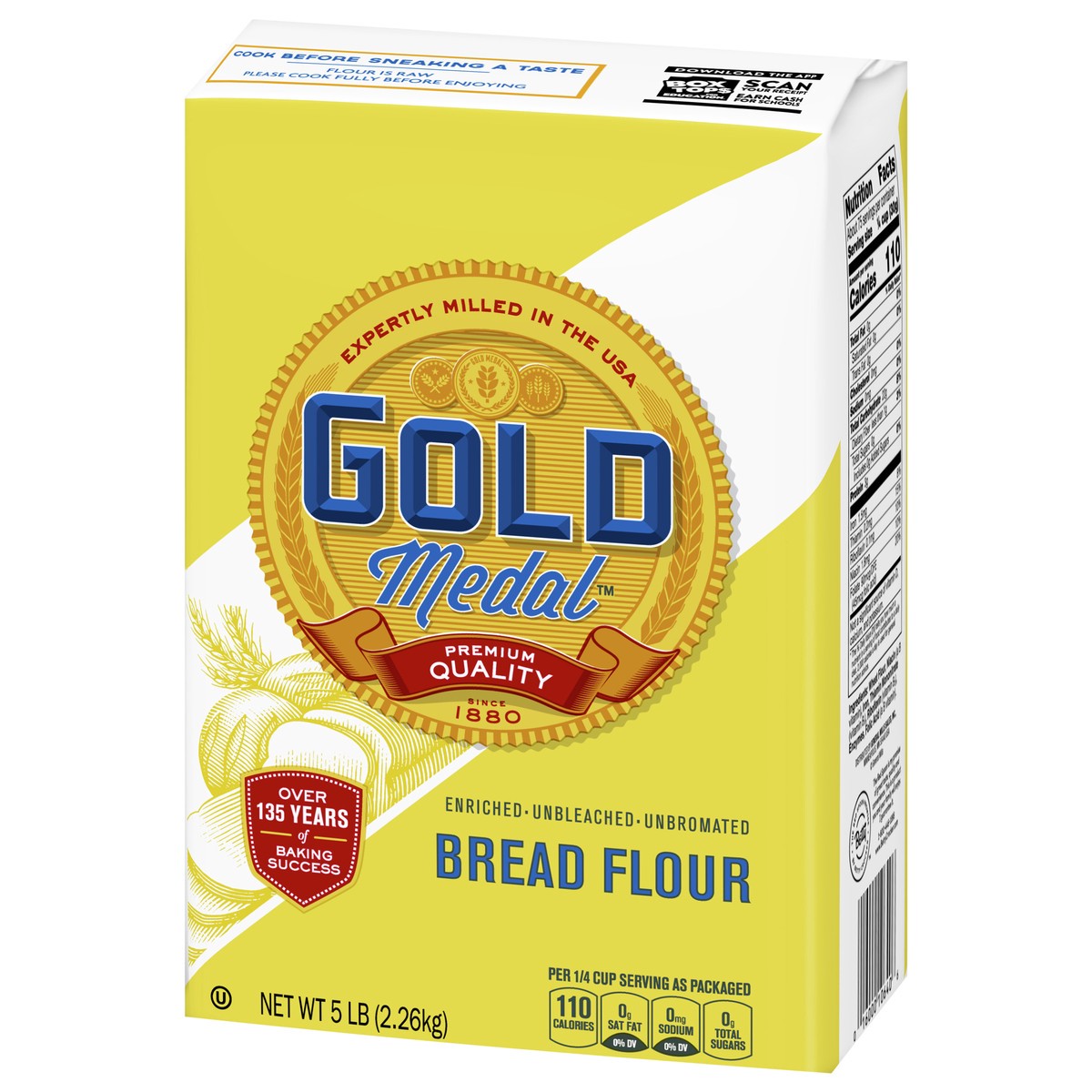 slide 7 of 9, Gold Medal Premium Quality Unbleached Bread Flour, 5 lb., 5 lb