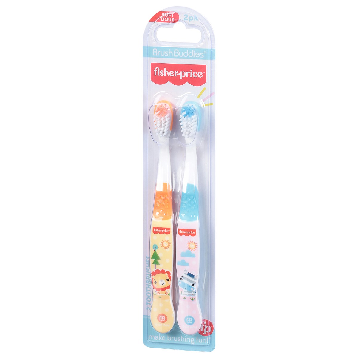 slide 6 of 9, BrushBuddies Fisher-Price Soft Toothbrushes 2 ea, 2 ct