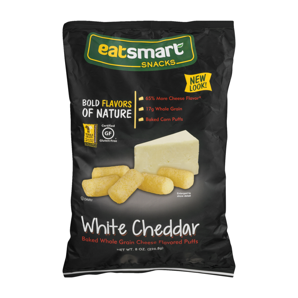 slide 1 of 6, Eat Smart Cheese Curls, Whole Grain, White Cheddar Cheese, 8 oz