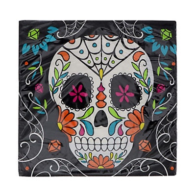 slide 1 of 1, Unique Industries Day Of The Dead Skull Luncheon Napkins, 1 ct