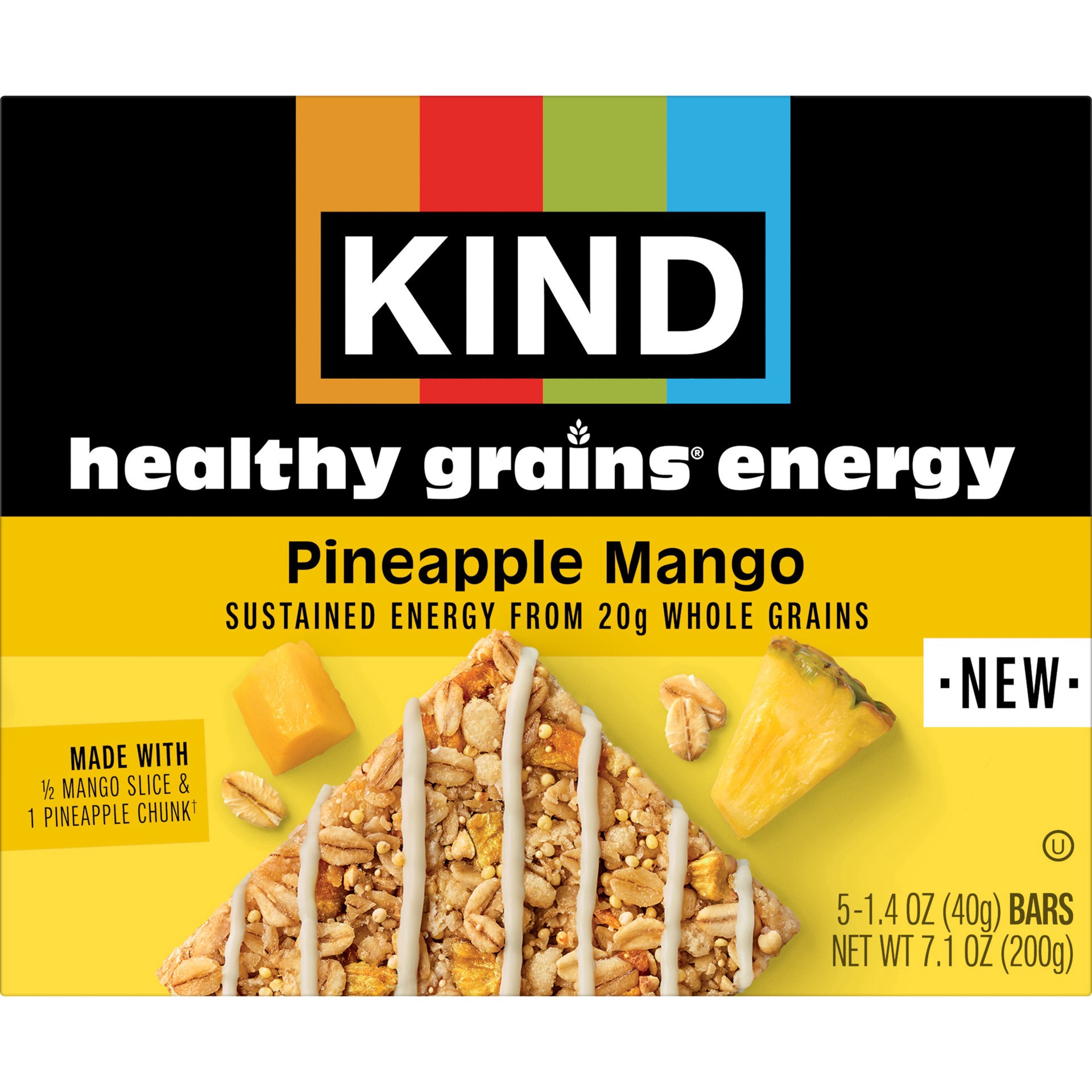 slide 1 of 5, KIND Healthy Grains Energy, Pineapple Mango, 5 Count, 5 ct