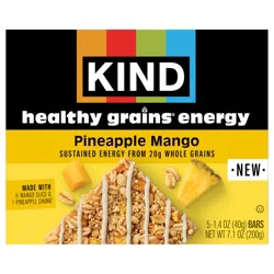 KIND Healthy Grains Energy Bars, Pineapple Mango, 20g Whole Grains, Made with Super Grains, Gluten Free Snacks, 5 Ct, 7.1oz