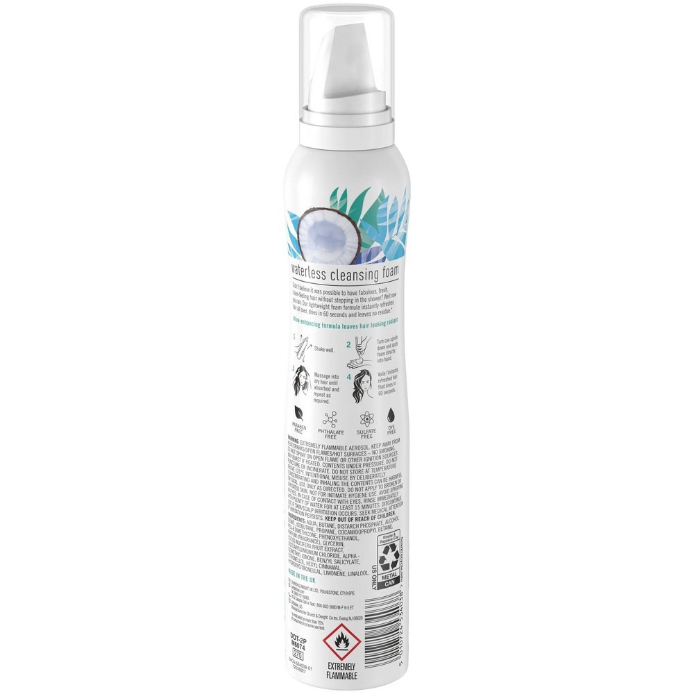 slide 2 of 2, Batiste Cleanse + Shine with Coconut Milk Waterless Cleansing Foam, 3.6 oz
