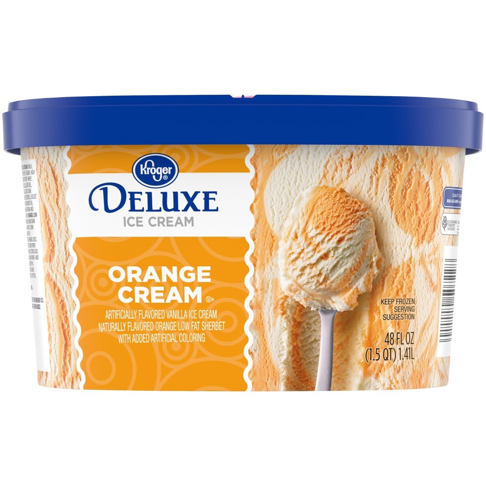 slide 4 of 5, Kroger Deluxe Orange Scream Ice Cream, 48 fl oz