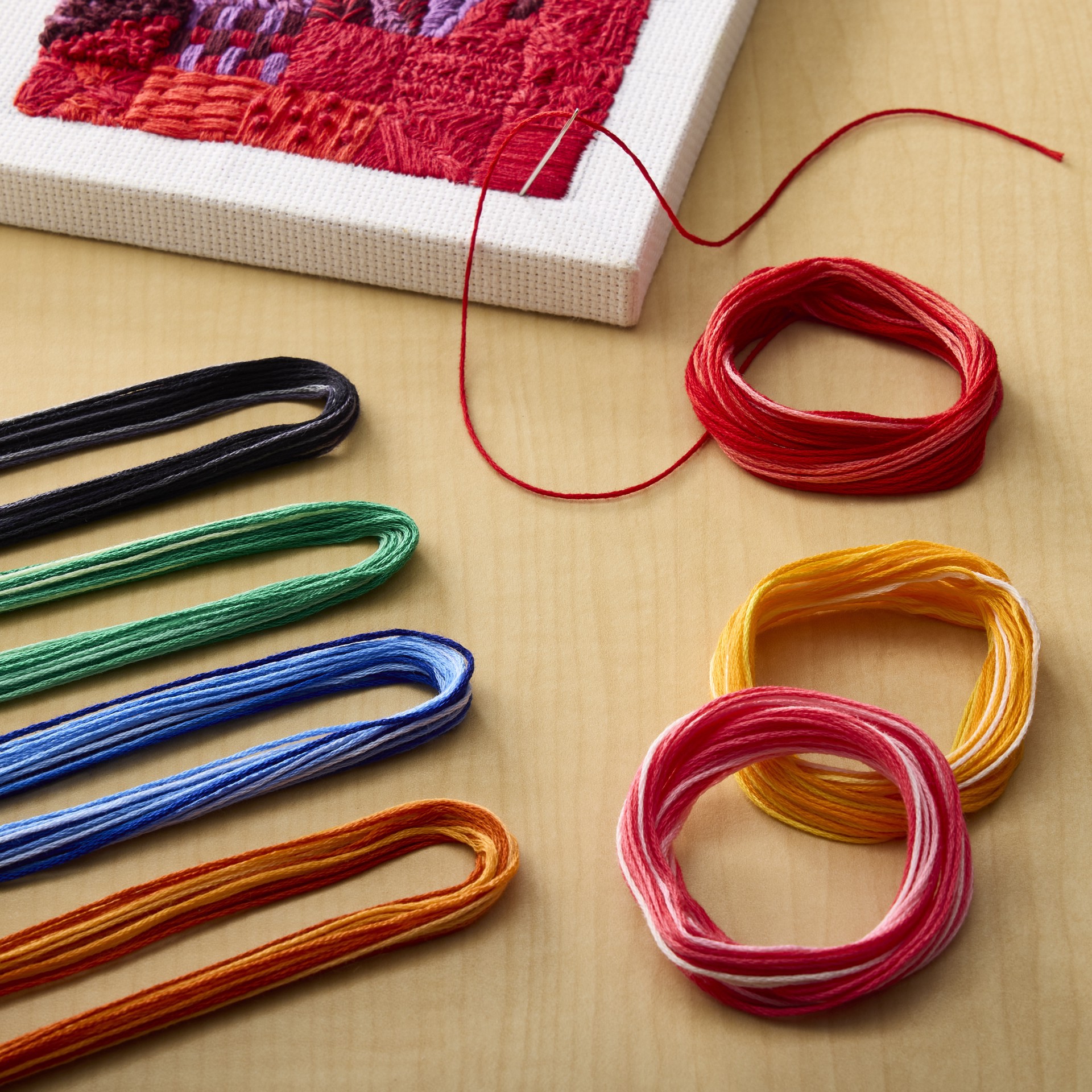 slide 5 of 5, Variegated Embroidery Floss Loops & Threads, 36ct., 36 ct