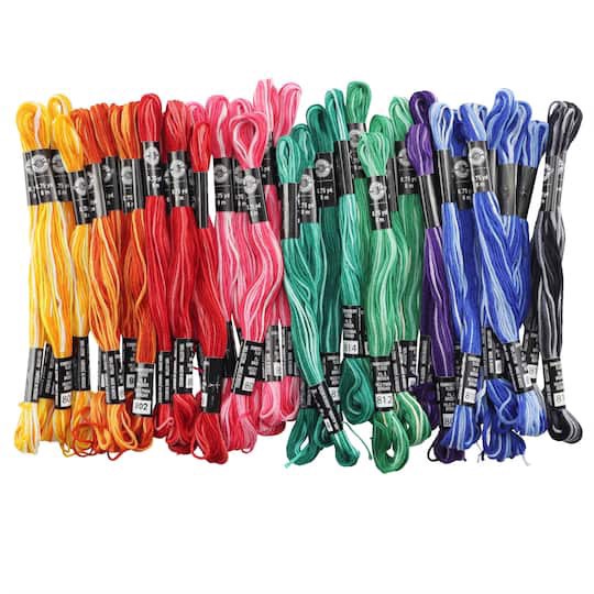 slide 1 of 5, Variegated Embroidery Floss Loops & Threads, 36ct., 36 ct