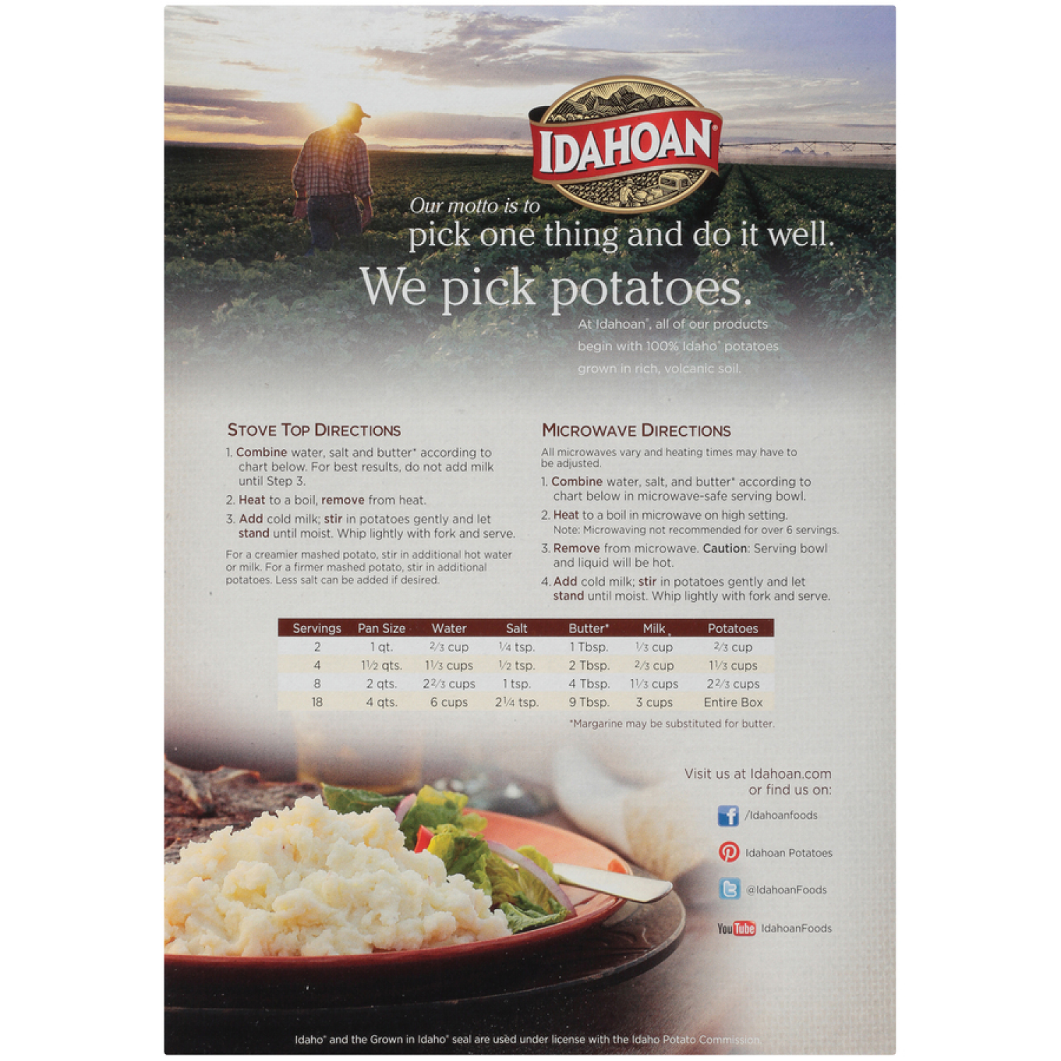 slide 2 of 8, Idahoan Original Mashed Potatoes, 13.75 oz