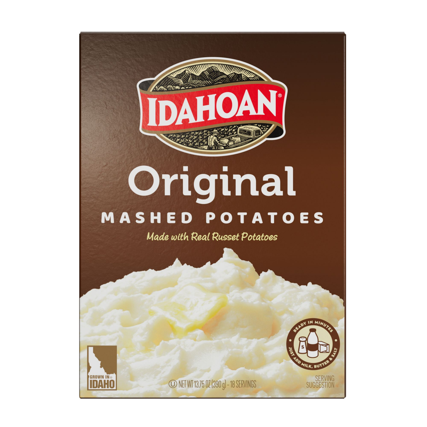 slide 1 of 8, Idahoan Original Mashed Potatoes, 13.75 oz