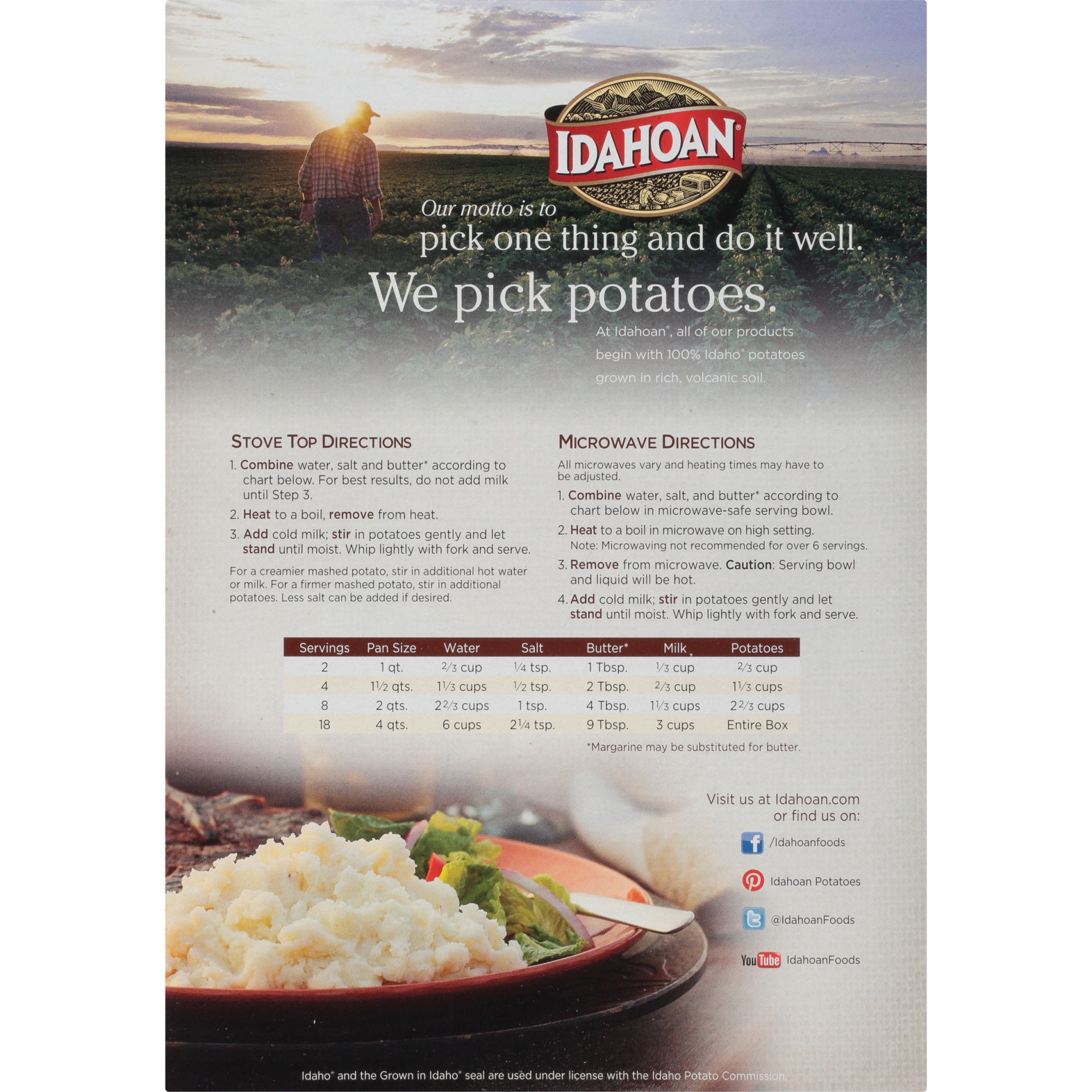 slide 3 of 8, Idahoan Original Mashed Potatoes, 13.75 oz