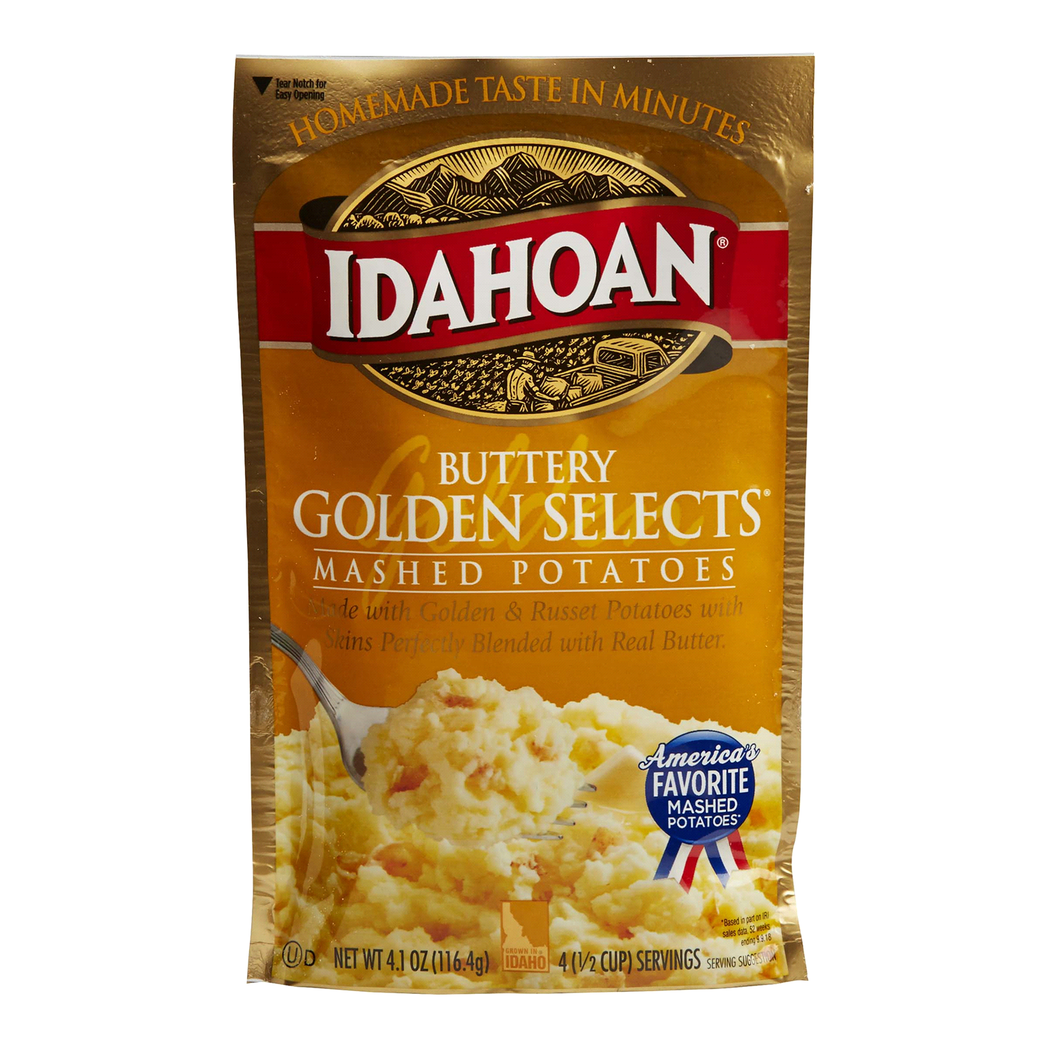 slide 1 of 2, Idahoan Buttery Golden Selects Mashed Potatoes, 4.1 oz