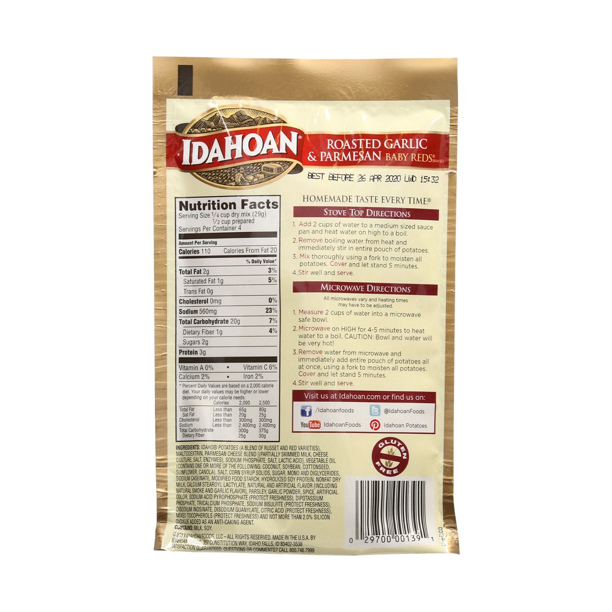 slide 2 of 2, Idahoan Roasted Garlic & Parmesan Mashed Potatoes, 4.1 fl oz