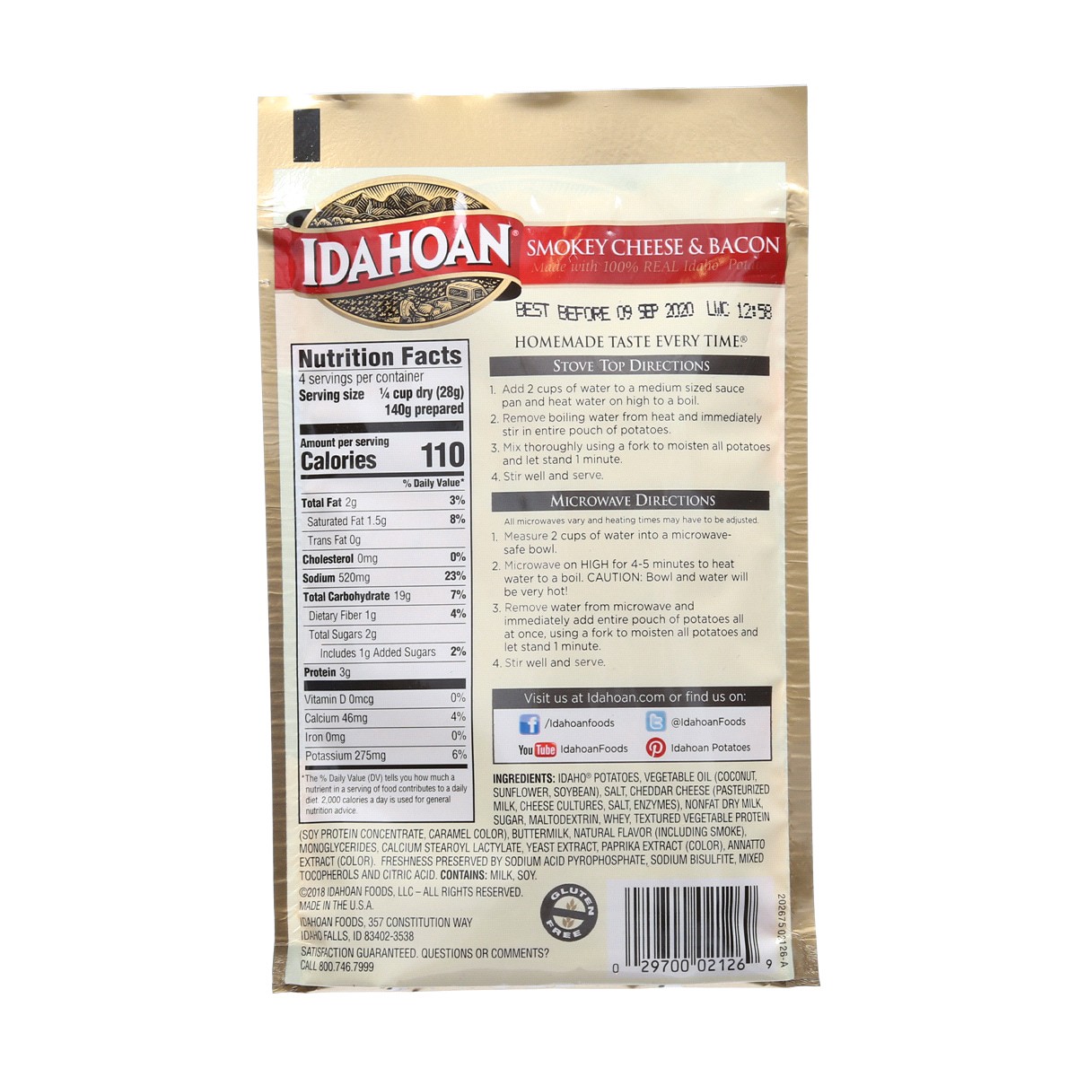 slide 2 of 2, Idahoan Smokey Cheese & Bacon Mashed Potatoes, 4 oz